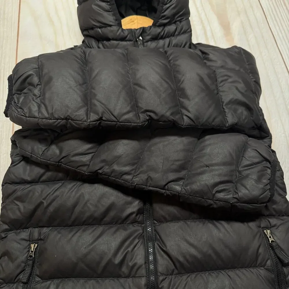 Patagonia Boys L 12 Hi-Loft Duck Down Sweater Hoody 700 Fill Jacket Black